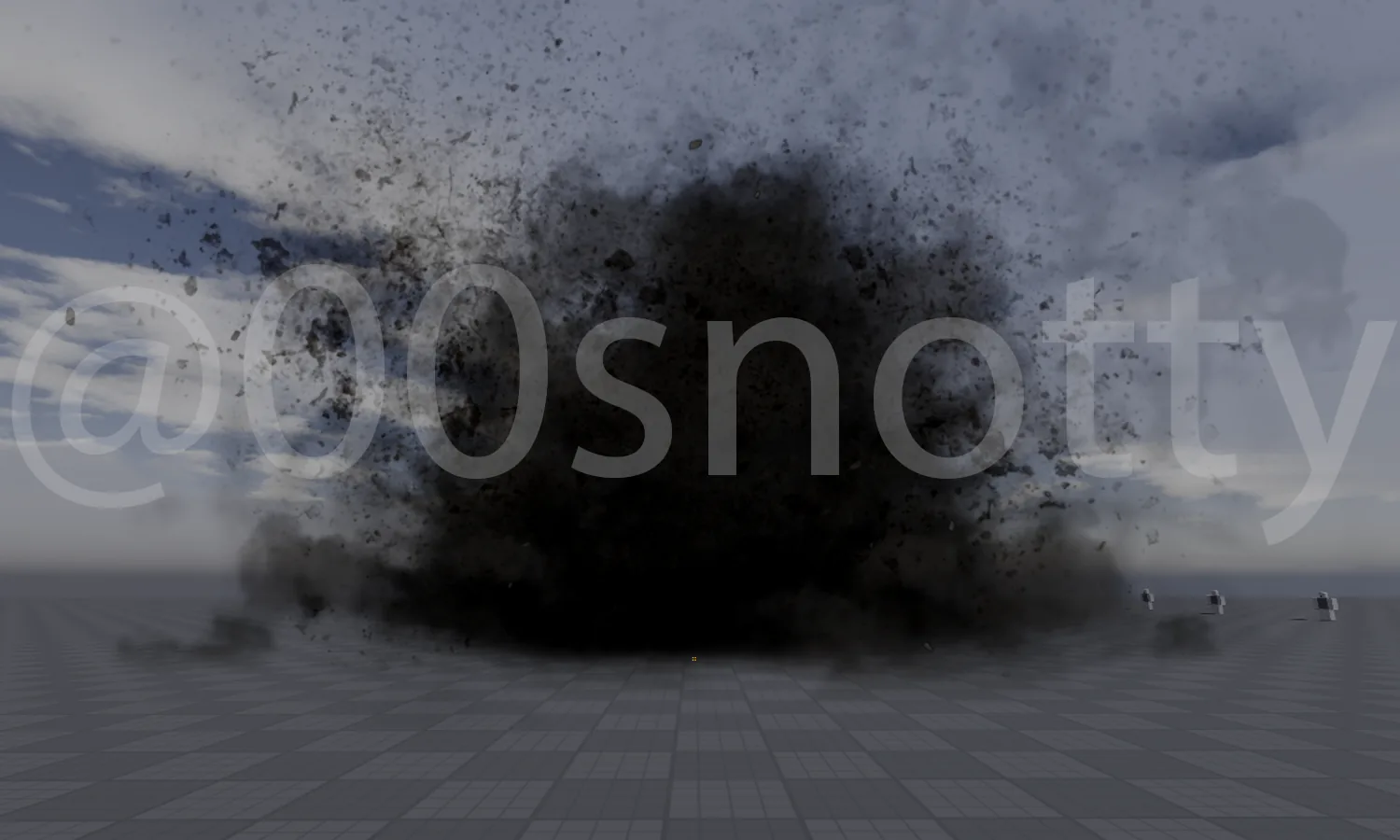 Explosion with smoke and debris